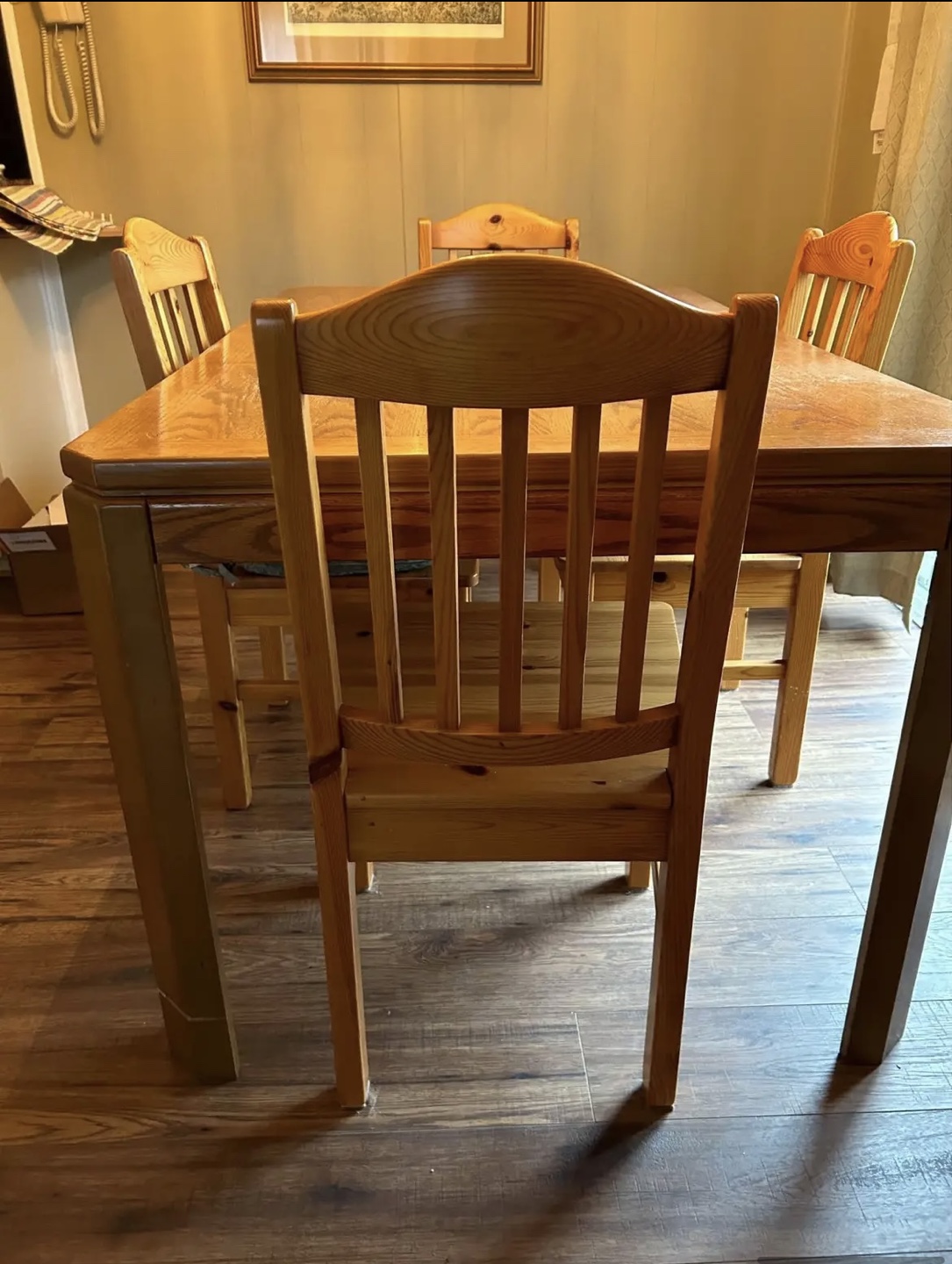 Wooden Dining Table Set with 4 Chairs