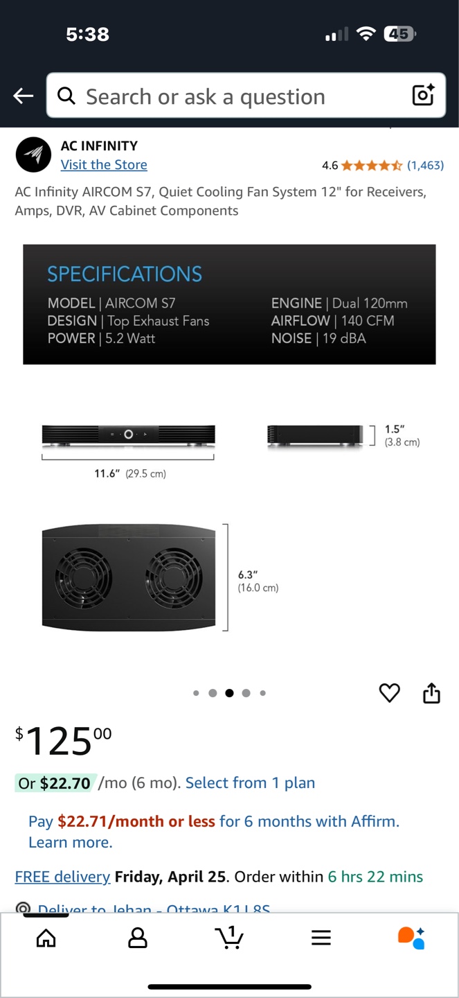 AC Infinity AIRCOM S7 Quiet Cooling Fan System 12" - photo 4