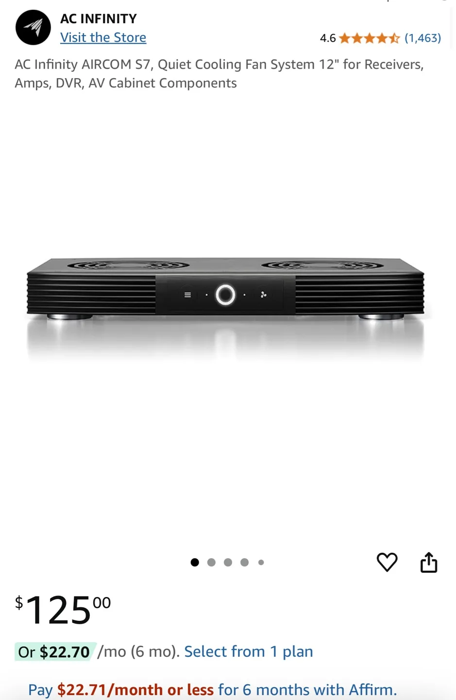 AC Infinity AIRCOM S7 Quiet Cooling Fan System 12" thumbnail