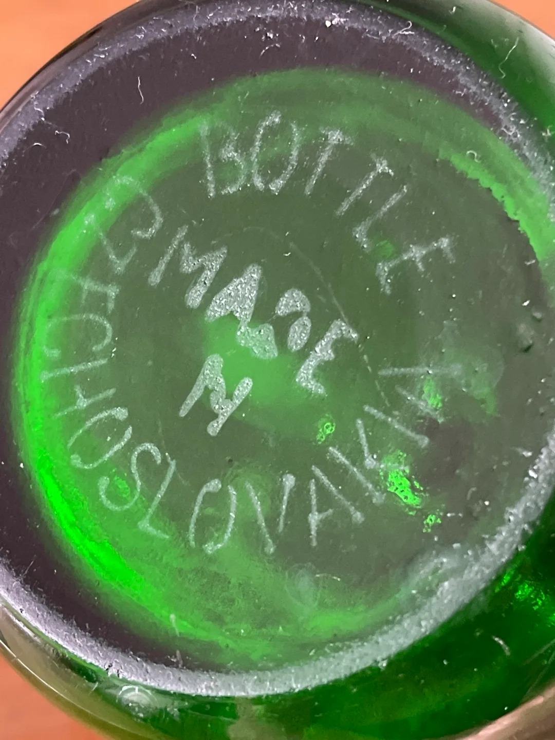 Vintage Green Glass Seltzer Bottle with Metal Top image indicator(4)