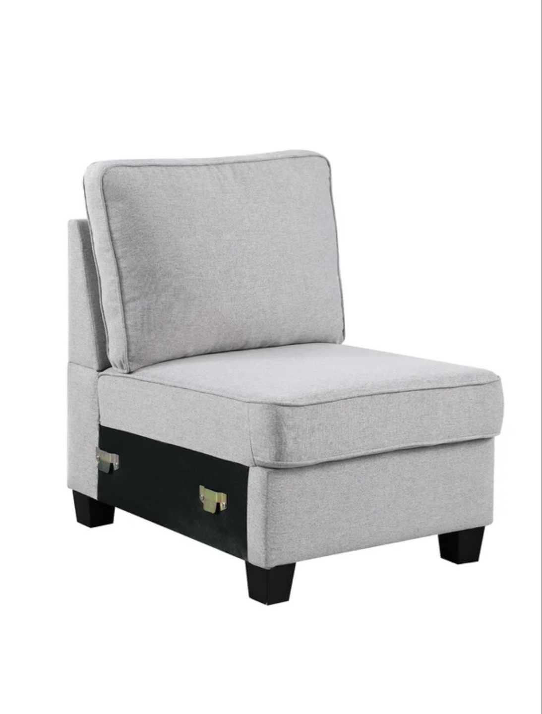 Gray Sectional Sofa Armrest with Storage and Cup Holders