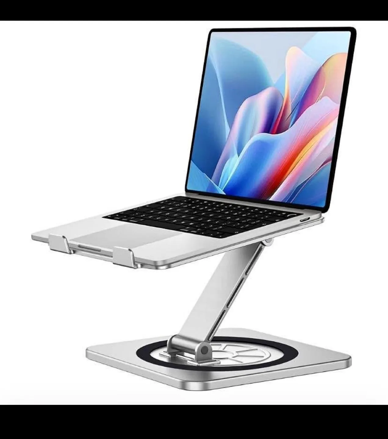 Amazon Basics Laptop Stand - Adjustable Height, Silver thumbnail