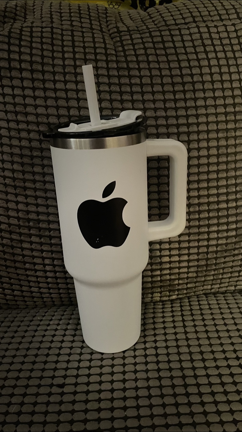 White Travel Mug with Apple Logo - photo 2