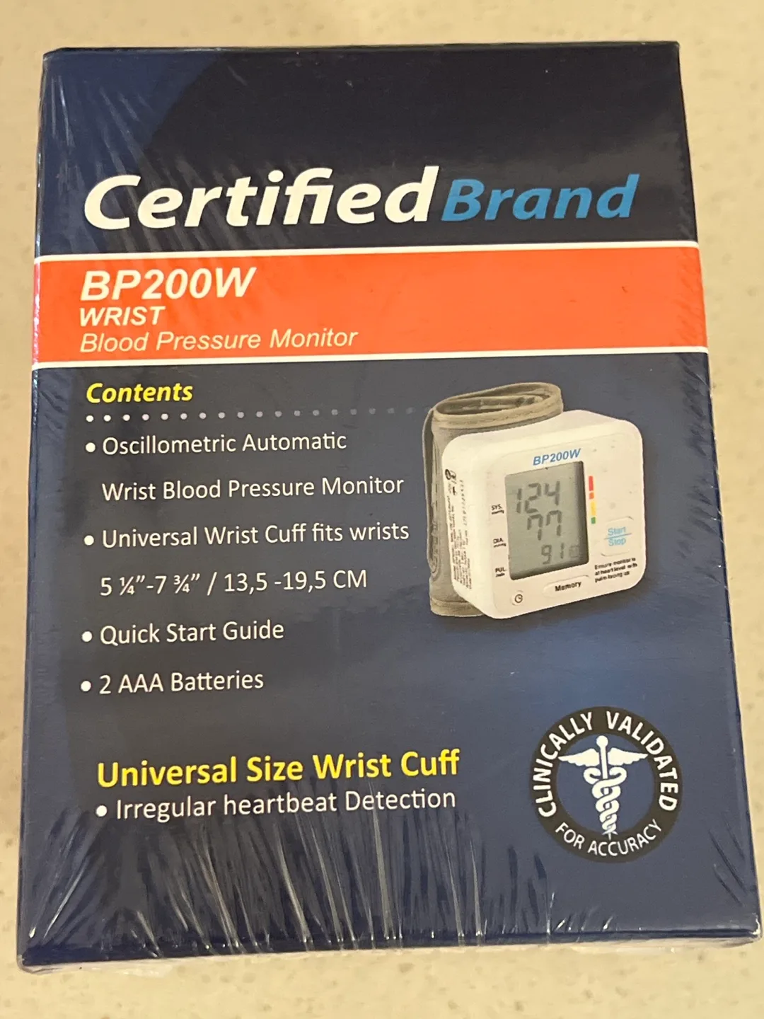 Certified Brand BP200W Wrist Blood Pressure Monitor