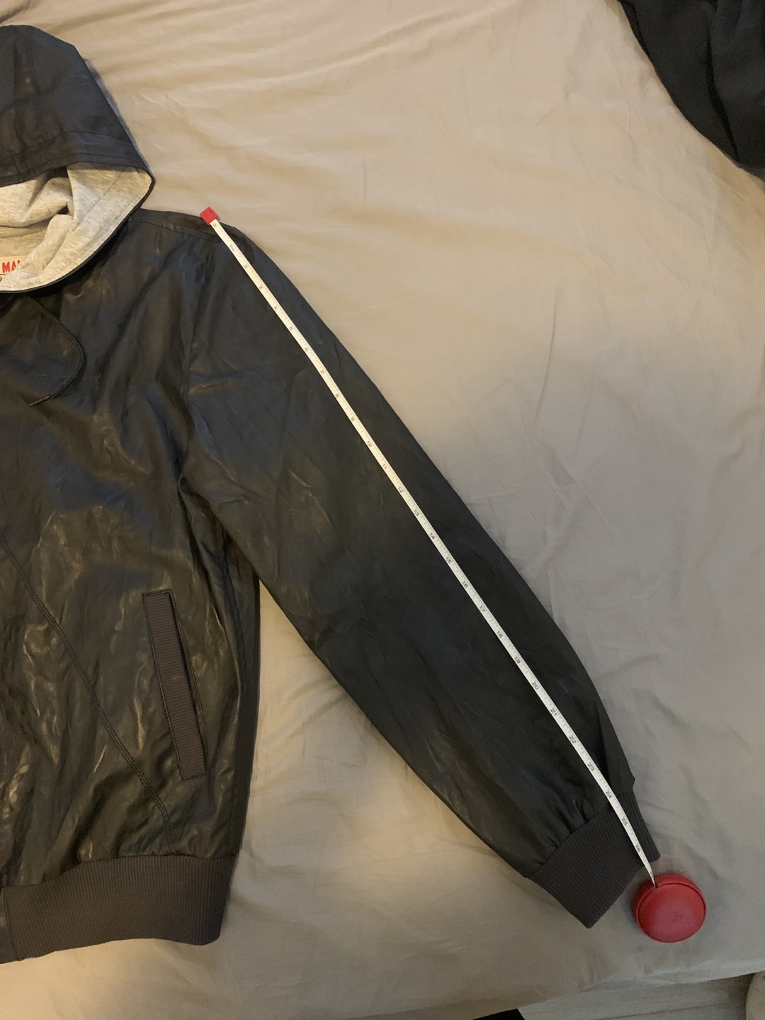 Zara Man Faux Leather Zip-Up Hoodie Jacket - photo 4