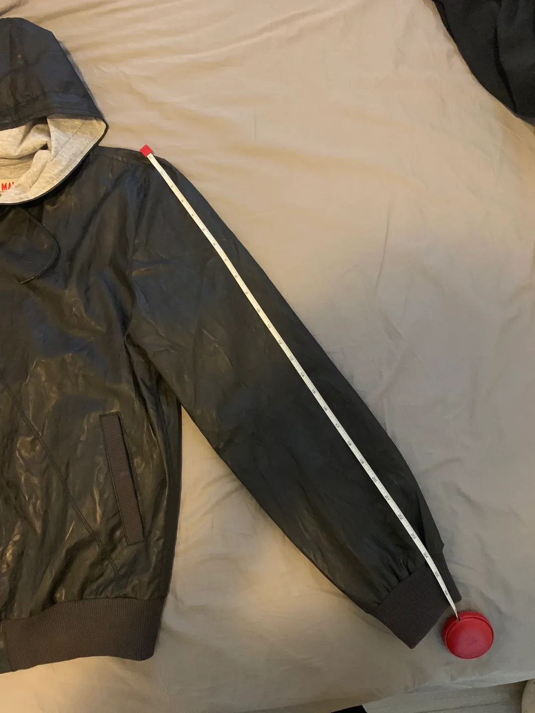 Zara Man Faux Leather Zip-Up Hoodie Jacket image indicator(4)