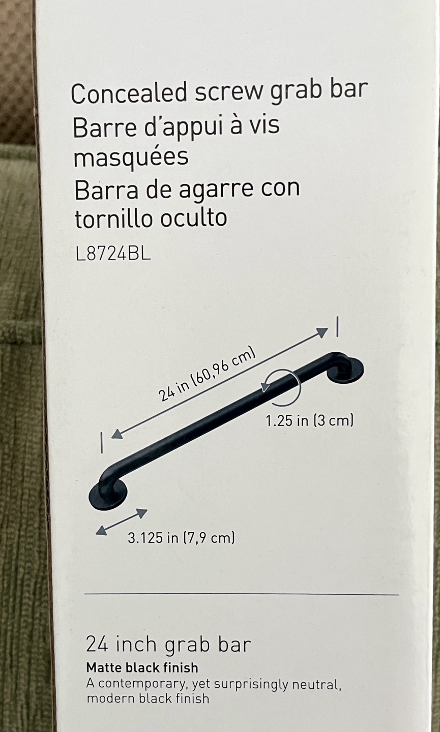 MOEN concealed screw grab bar 24x1.25 Matte Black - photo 3
