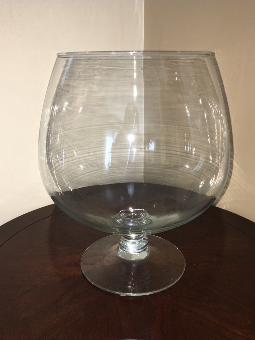 Large Clear Glass Bowl on Pedestal - photo 5