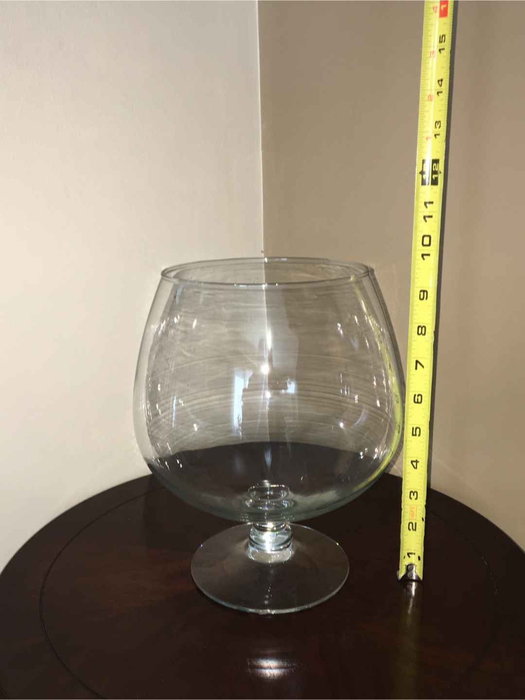 Large Clear Glass Bowl on Pedestal - photo 4