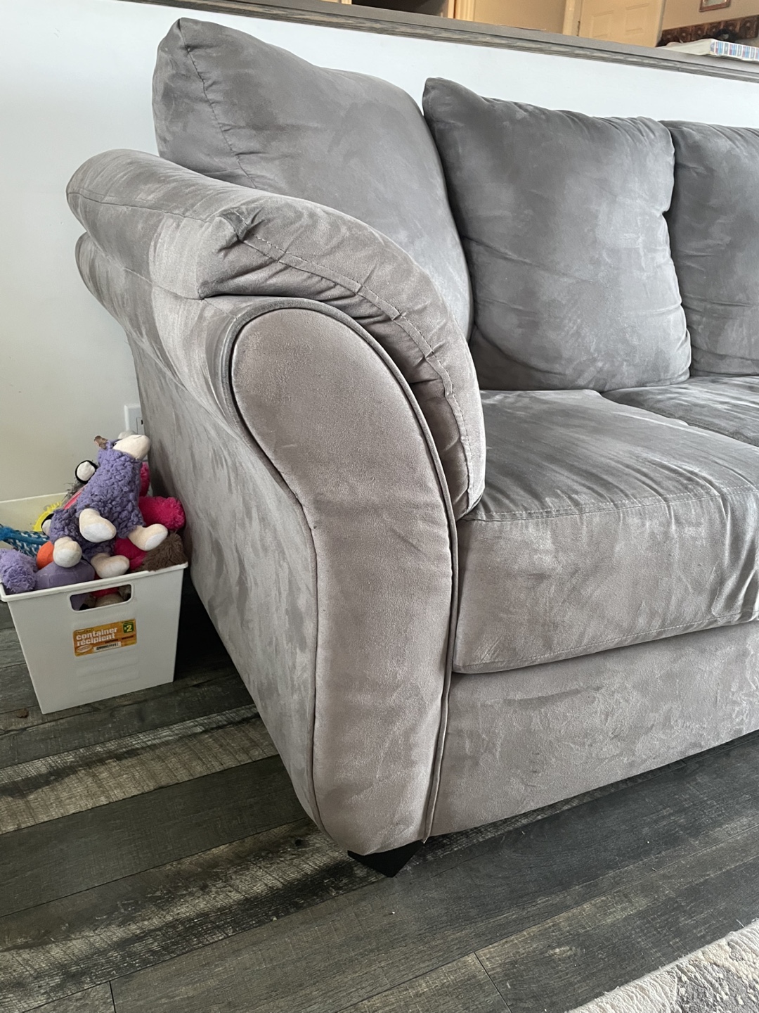 Grey Microfibre Sofa - photo 3