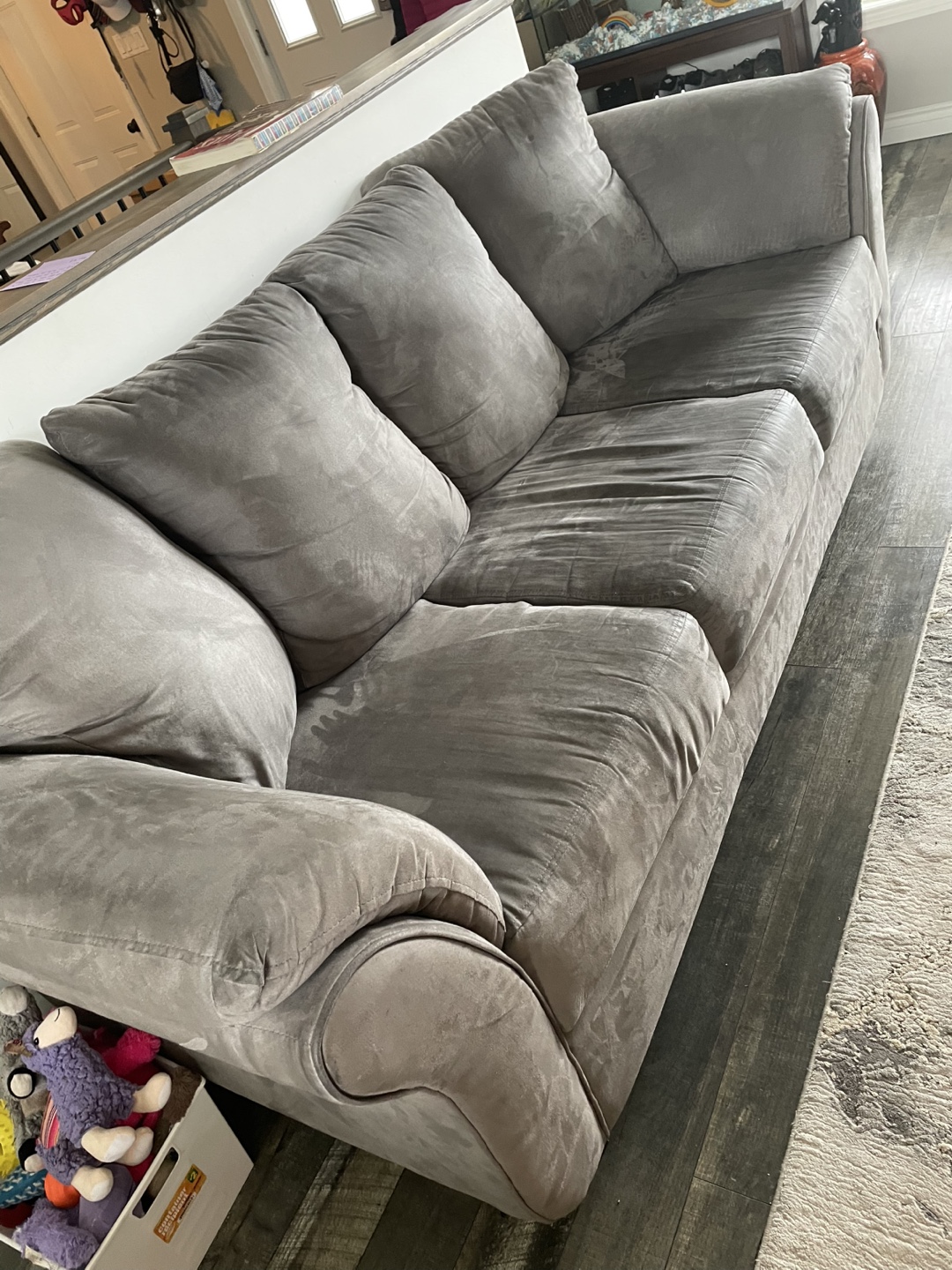 Grey Microfibre Sofa - photo 2
