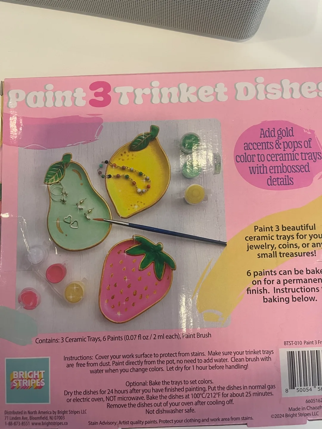 1 left-brand new  -3 Trinket Dishes with paint Craft Kit image indicator(3)