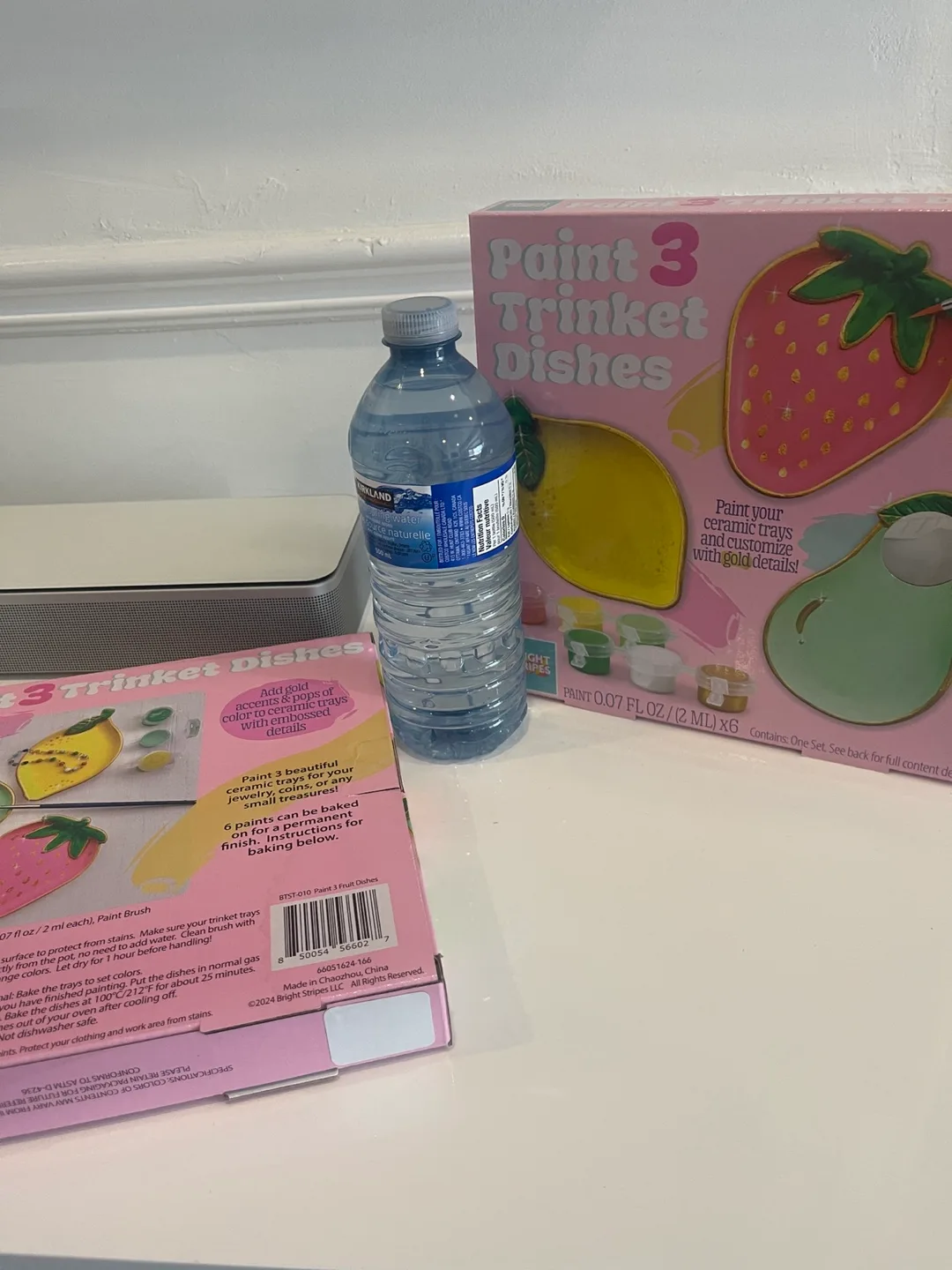 1 left-brand new  -3 Trinket Dishes with paint Craft Kit image indicator(4)