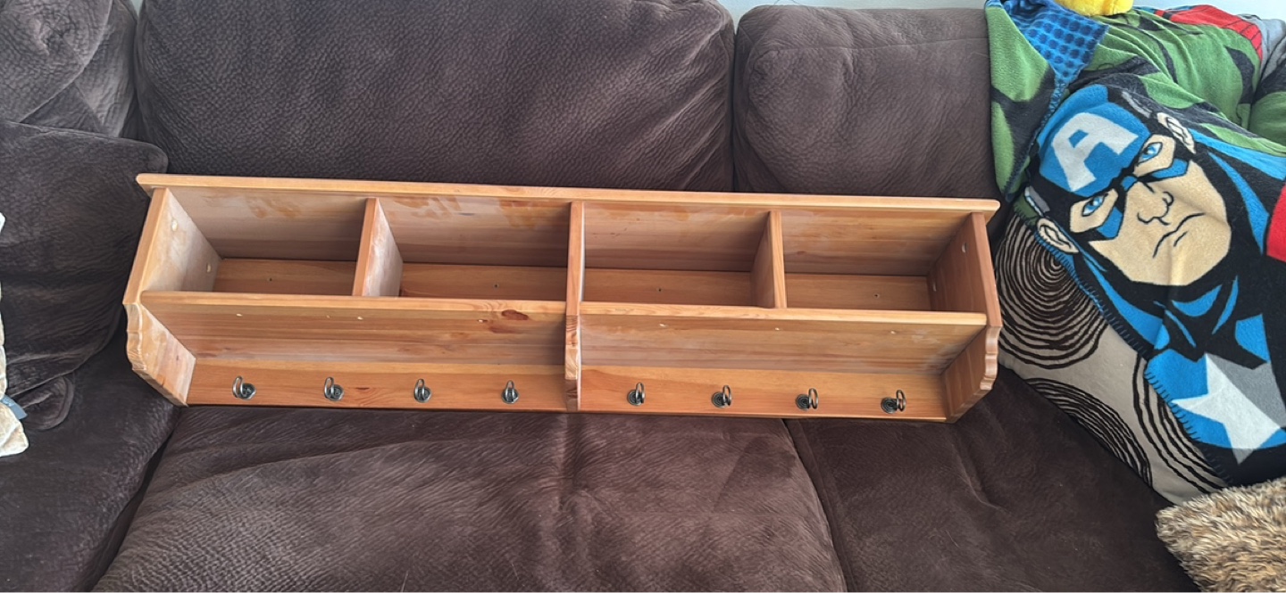 IKEA Storage Shelf with Hooks Pine - photo 2