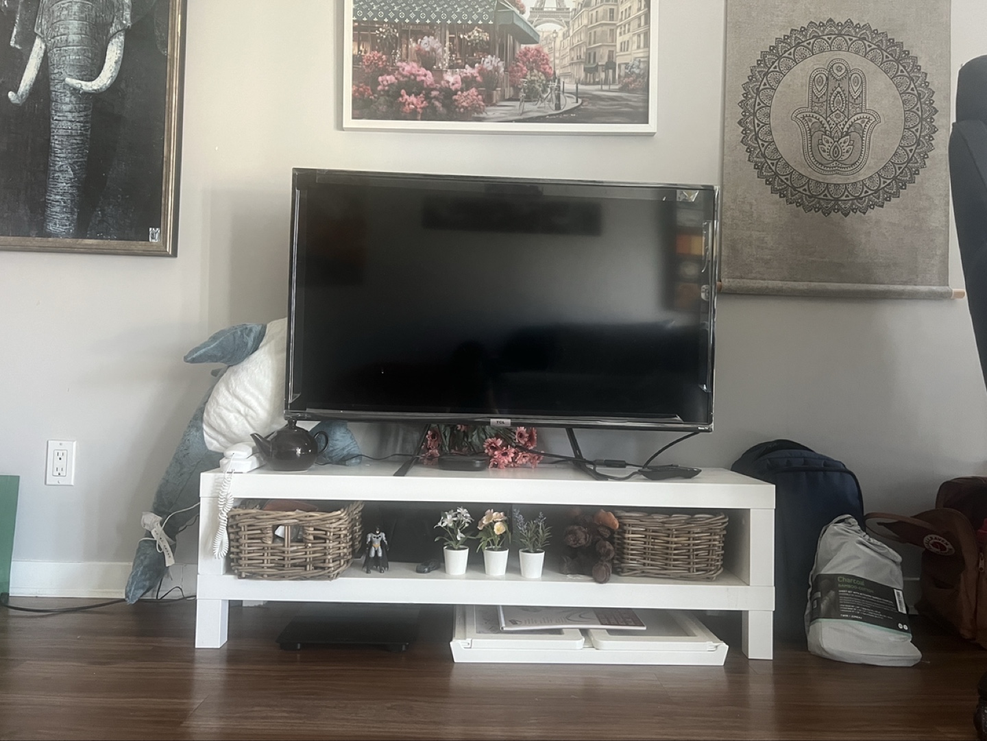 White Two-Tier TV Stand