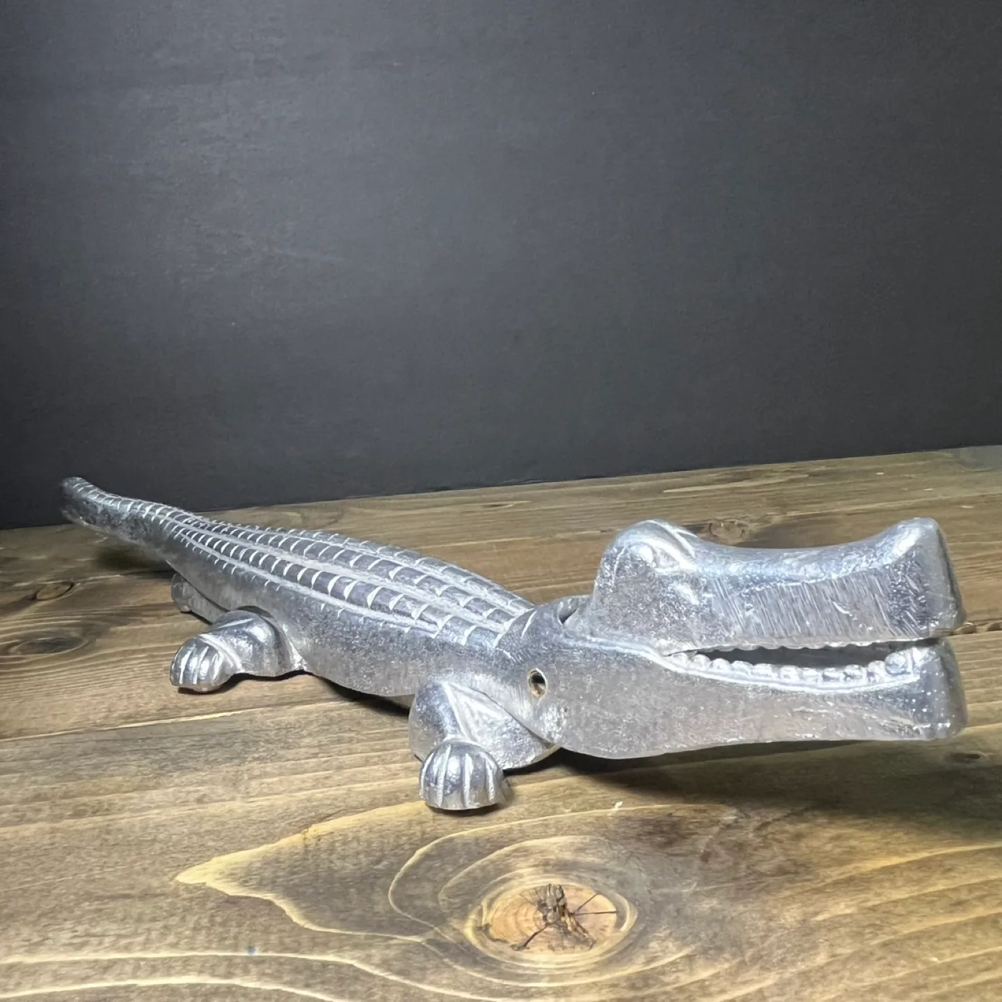 Vintage Aluminum Metal Alligator Nutcracker thumbnail