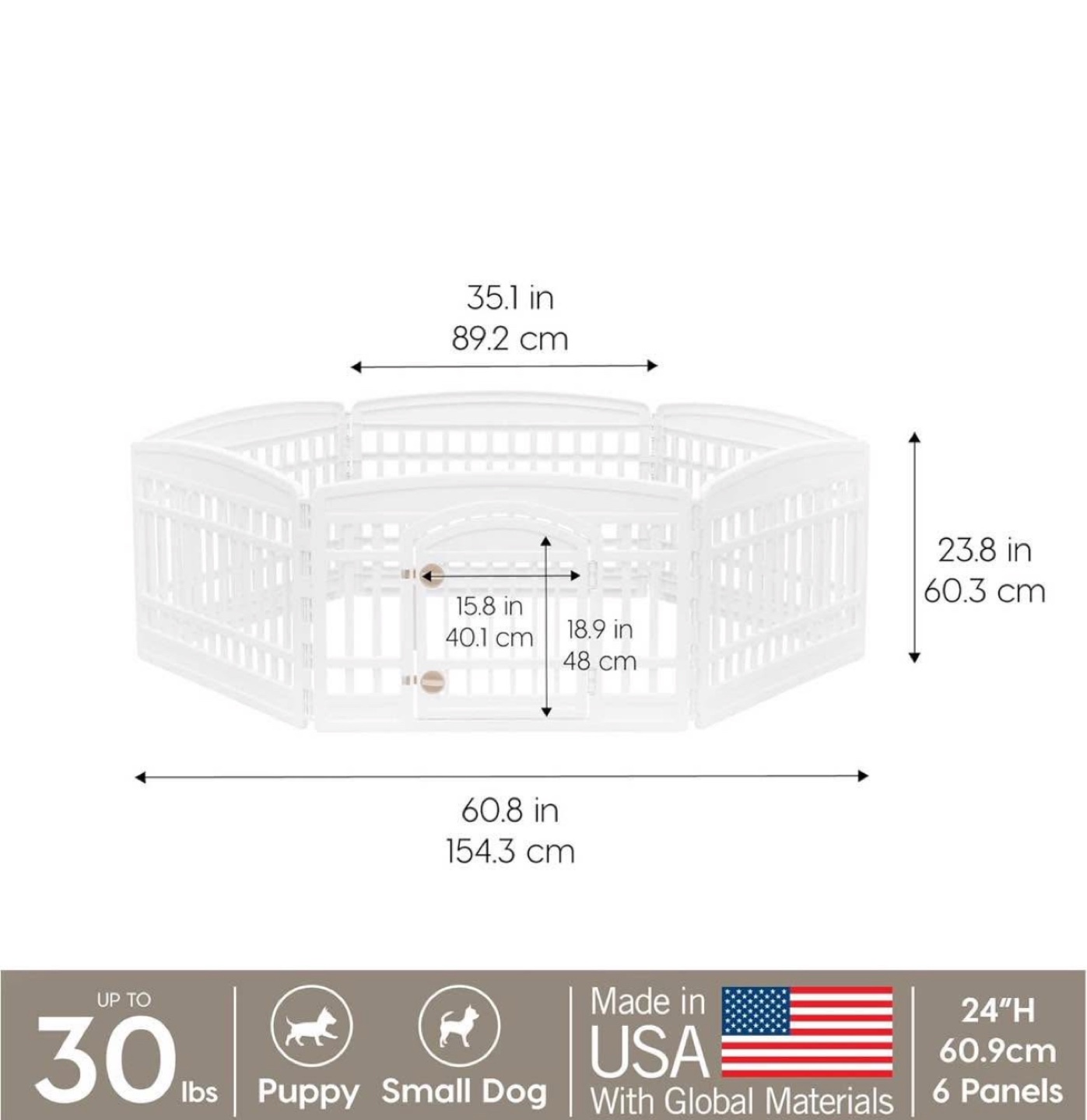 Pet Playpen - 6 Panel Foldable Dog Pen - photo 2