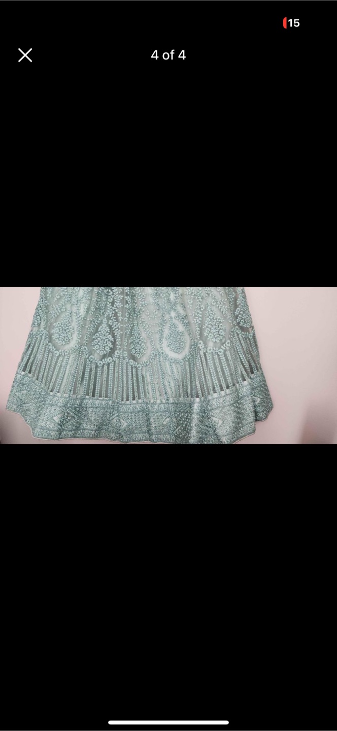 Beautiful sage green embroidered lehenga - photo 4