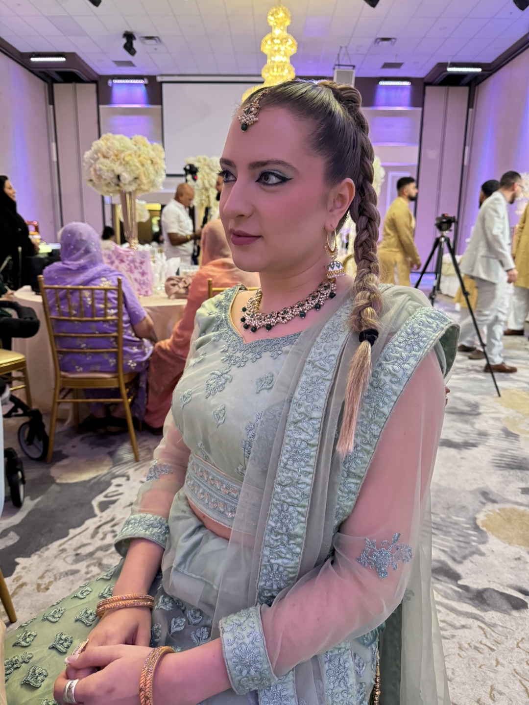 Beautiful sage green embroidered lehenga
