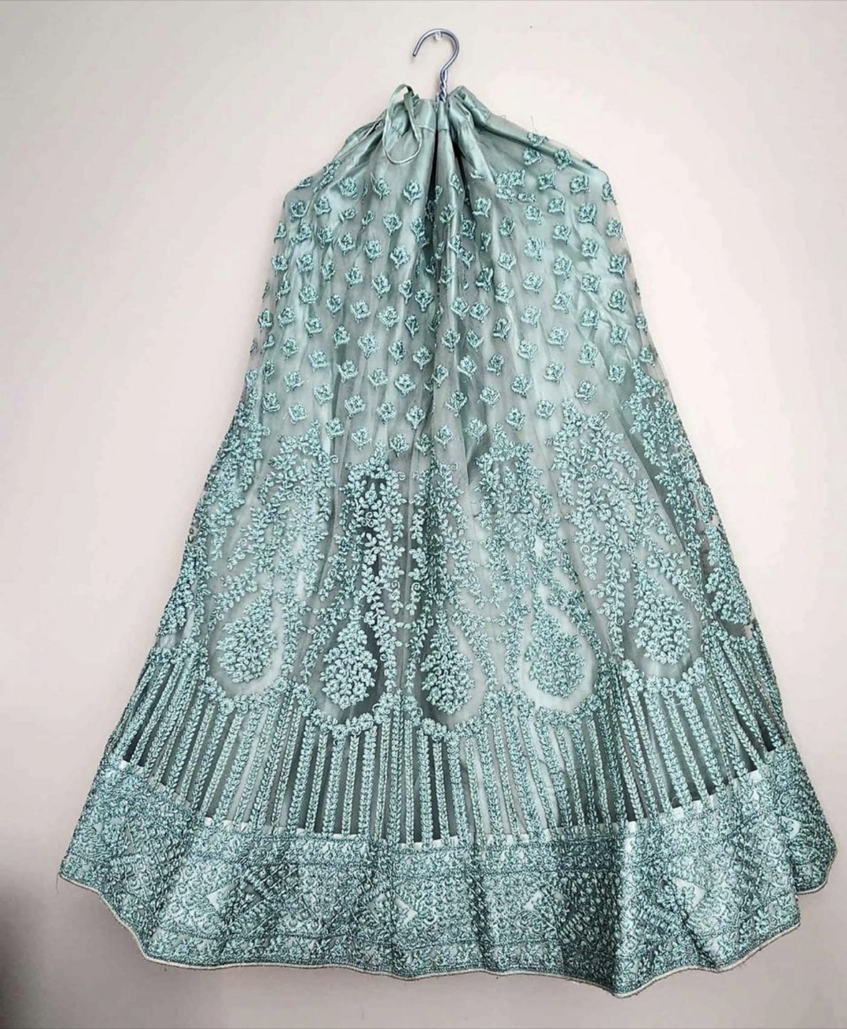 Beautiful sage green embroidered lehenga - photo 2