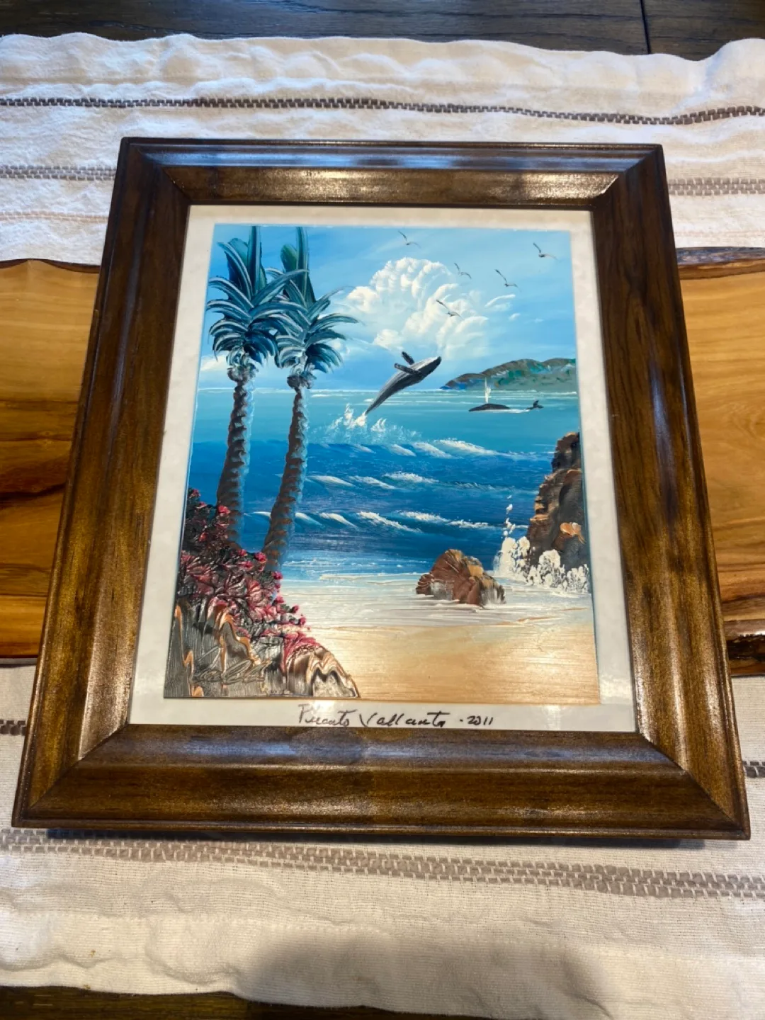 Framed ocean painting thumbnail