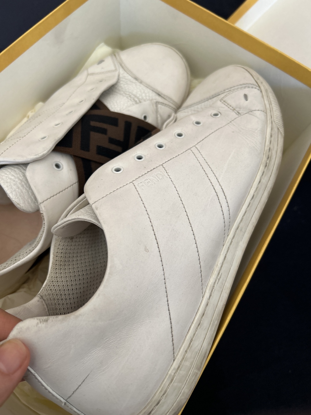 Fendi Roma White Leather Sneakers - photo 4