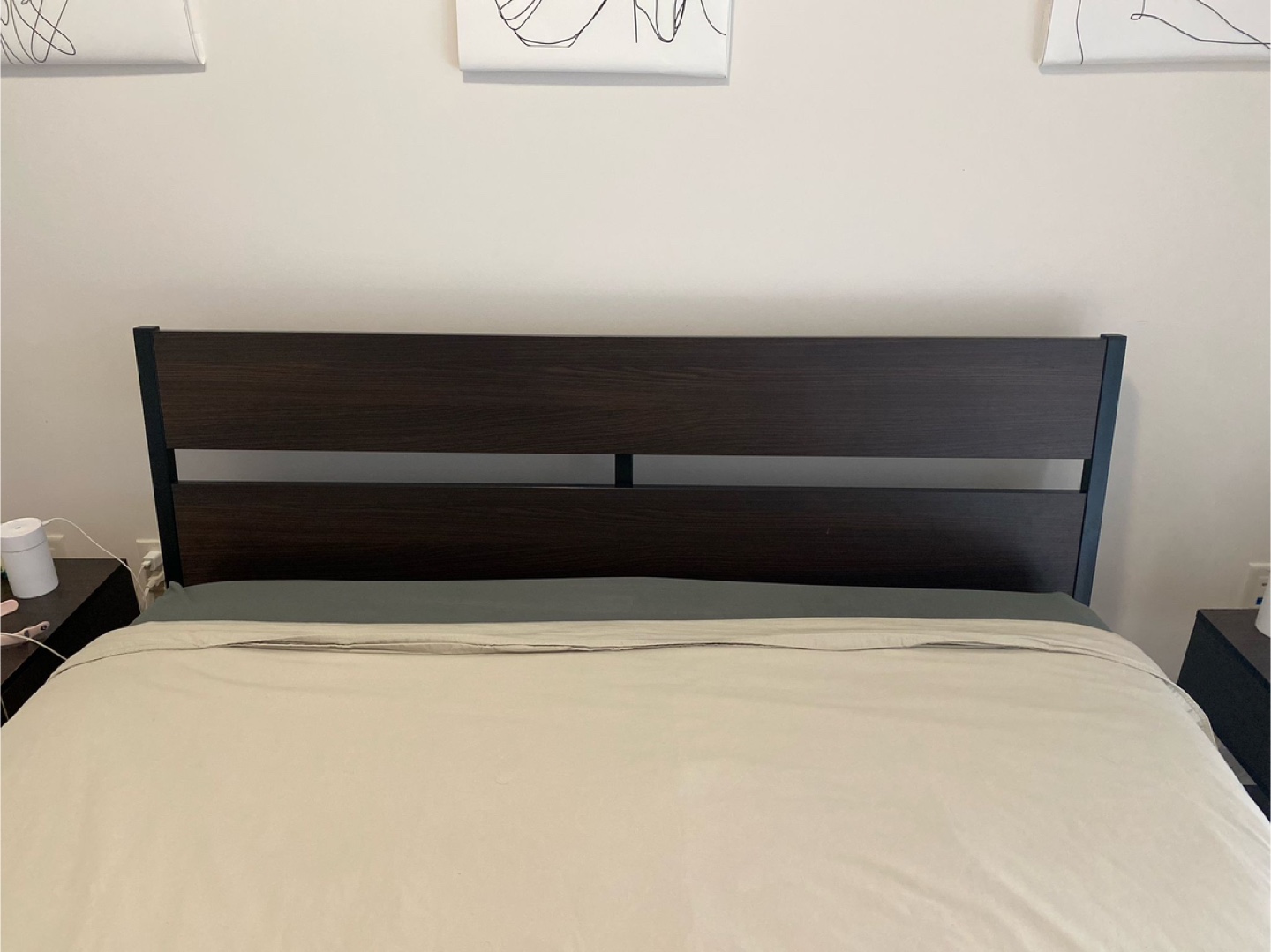 Queen Size Platform Bed Frame with Headboard