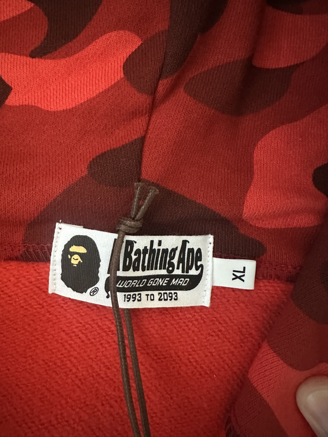 BAPE Shark Zip-Up Hoodie Red Camo authentic - photo 2