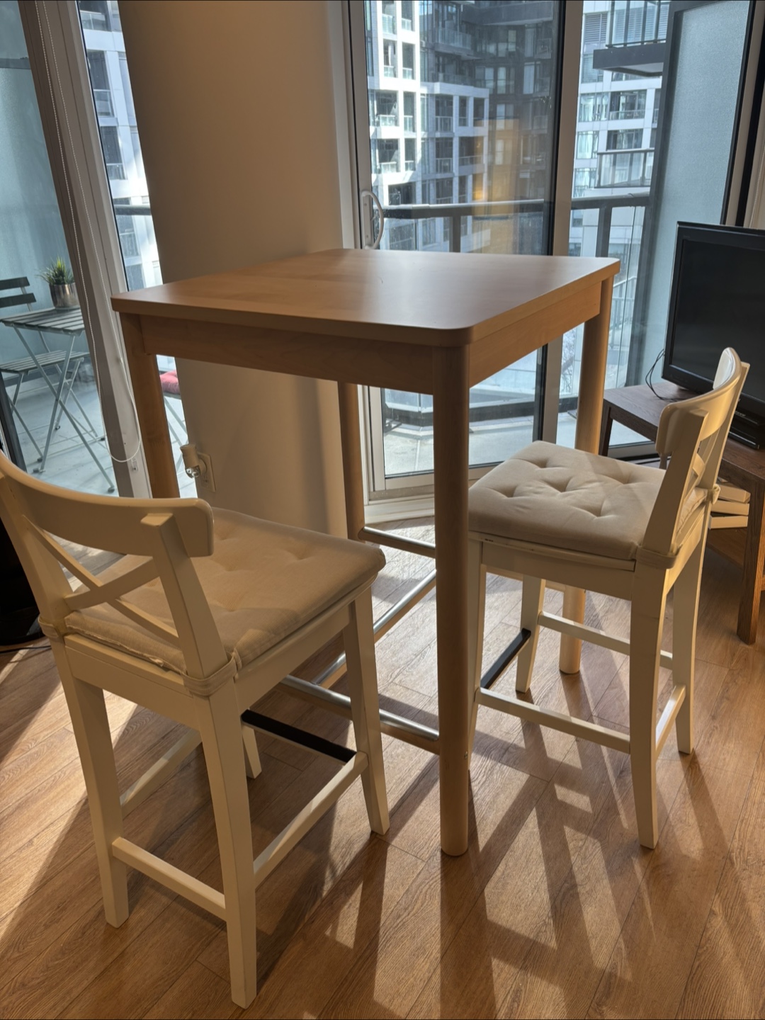 IKEA White Counter Height Chairs and Table Set - photo 3