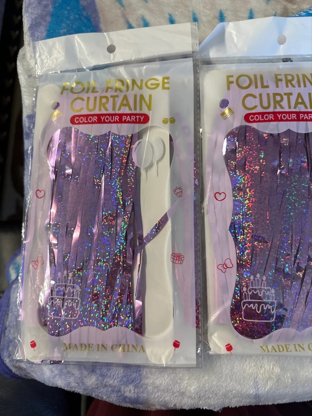 Party Supplies Bundle: Lilac Foil Fringe Curtains & Tablecloths thumbnail