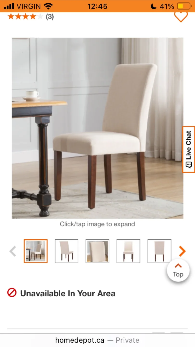 Beige Upholstered Dining Chair 4 chairs total thumbnail