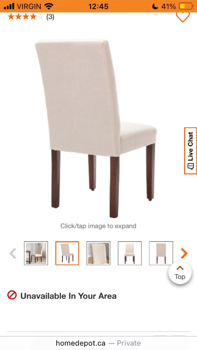 Beige Upholstered Dining Chair 4 chairs total image indicator(2)