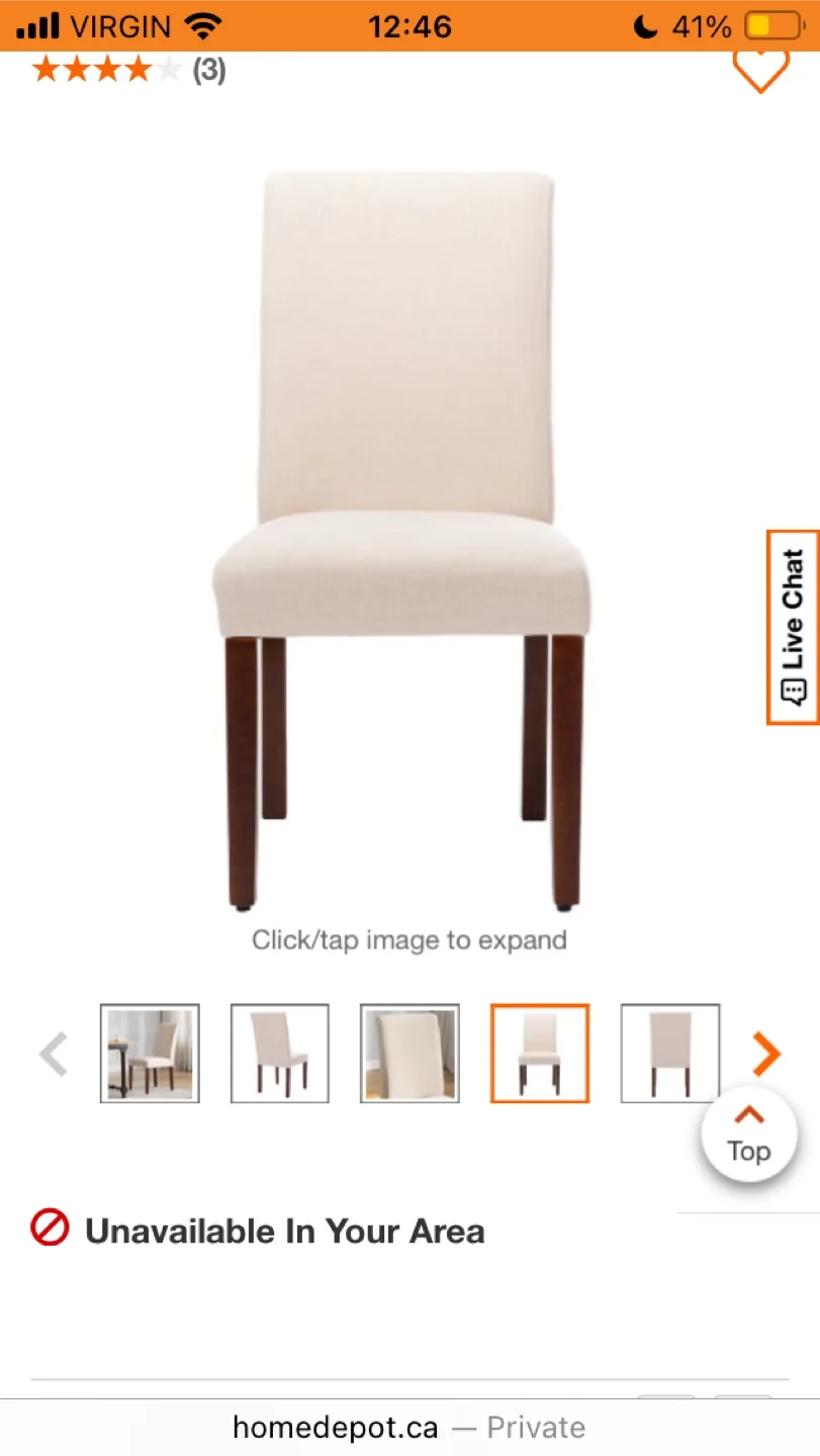 Beige Upholstered Dining Chair 4 chairs total image indicator(4)