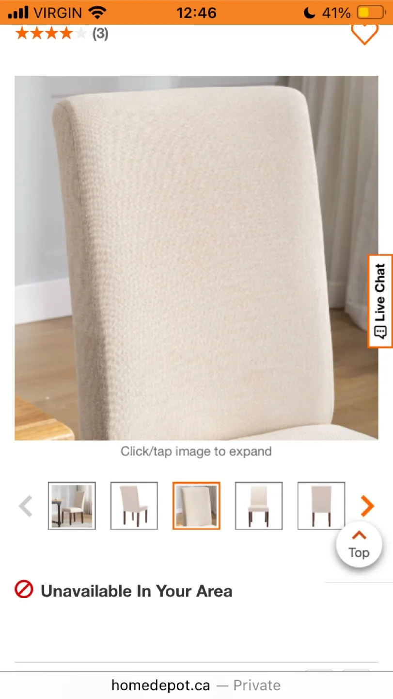 Beige Upholstered Dining Chair 4 chairs total image indicator(3)