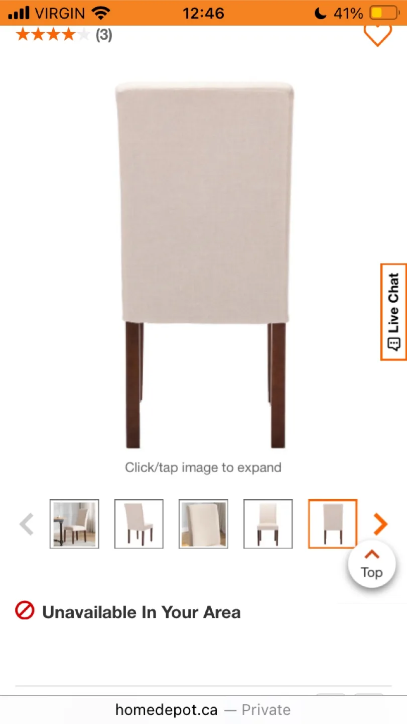 Beige Upholstered Dining Chair 4 chairs total image indicator(5)