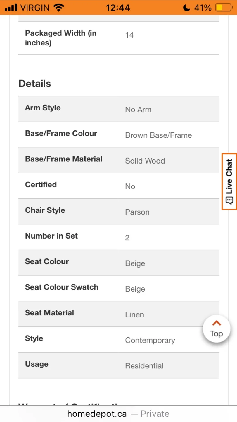 Beige Upholstered Dining Chair 4 chairs total image indicator(8)