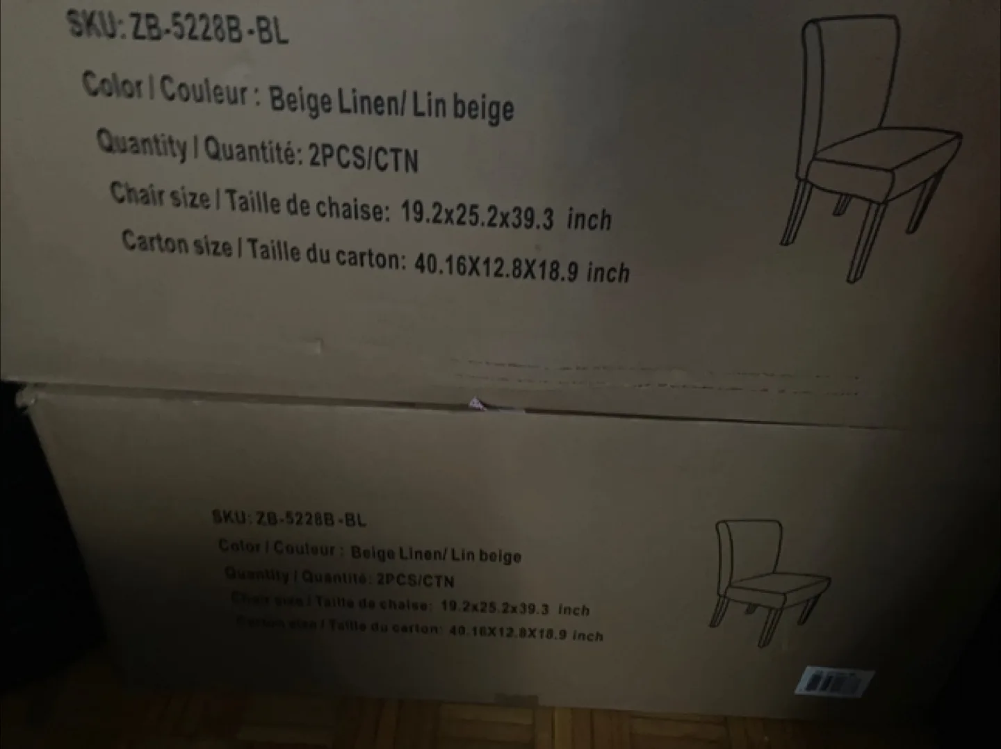 Beige Upholstered Dining Chair 4 chairs total image indicator(9)