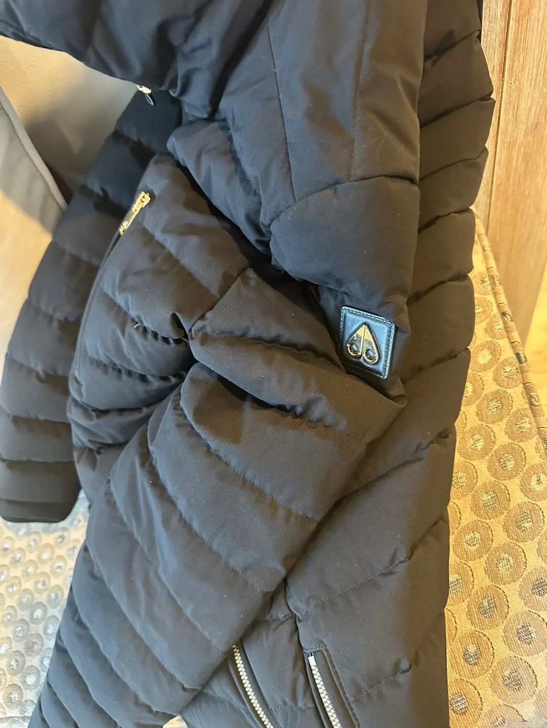 Moose Knuckles black  puffer jacket image indicator(4)