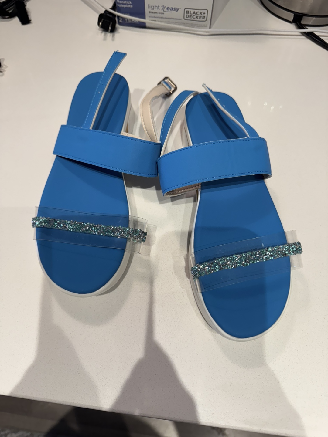 Blue Glitter Sandals - photo 2