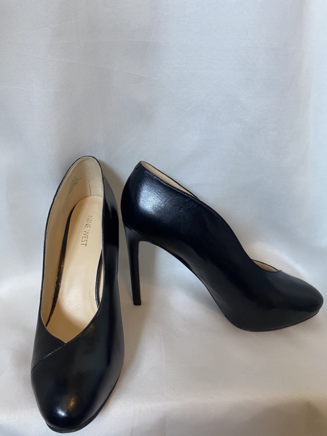 Nine West Black Leather Heels