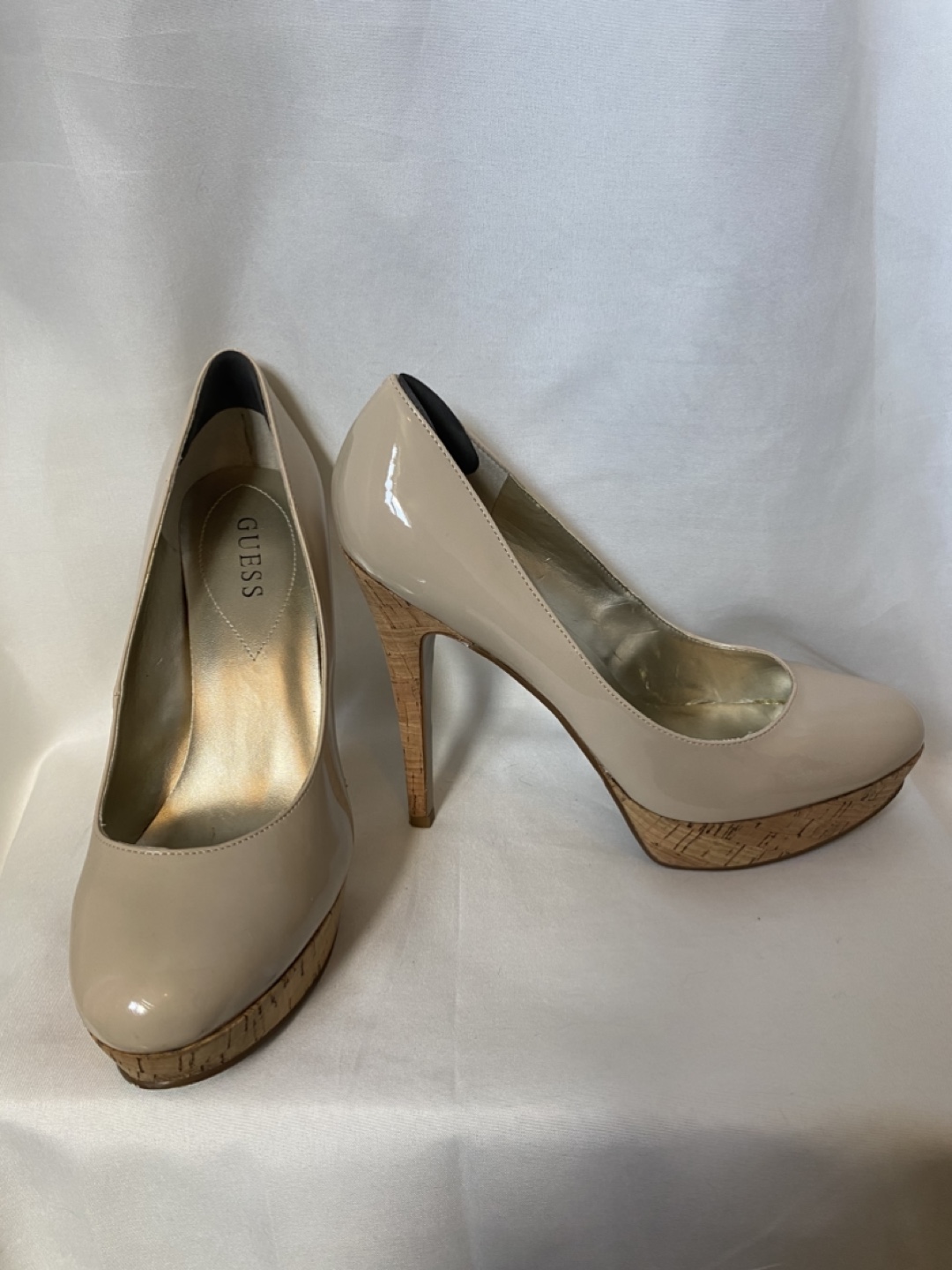 GUESS Beige Patent Leather  Heels