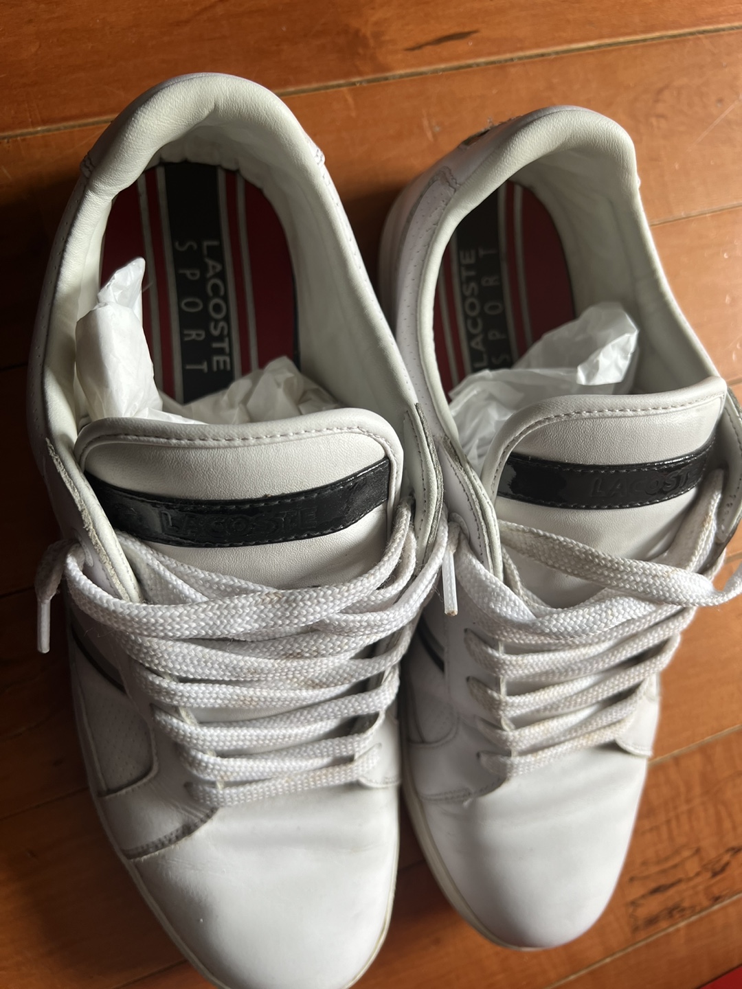 #freecycle Lacoste Sport White Leather Sneakers