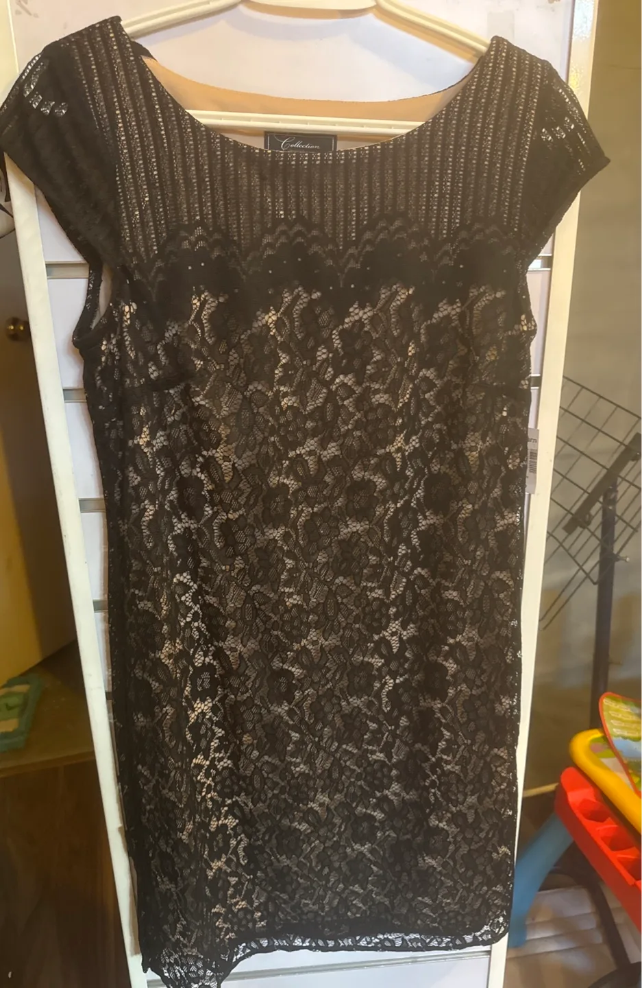 Dressbarn Black Lace Dress Size 8 thumbnail