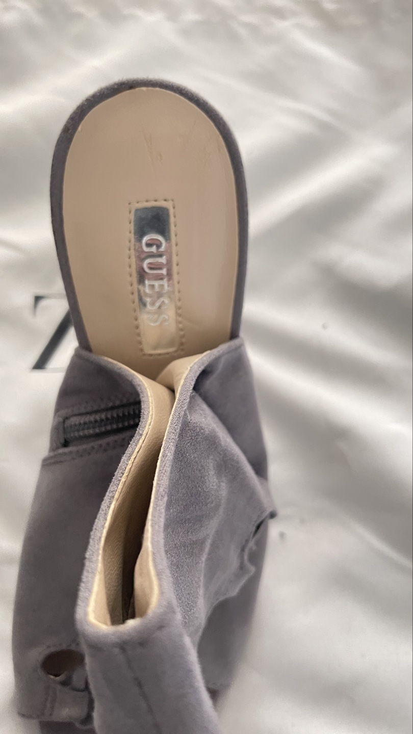 Grey Suede Lace-Up Heels, Size 7.5 - photo 2