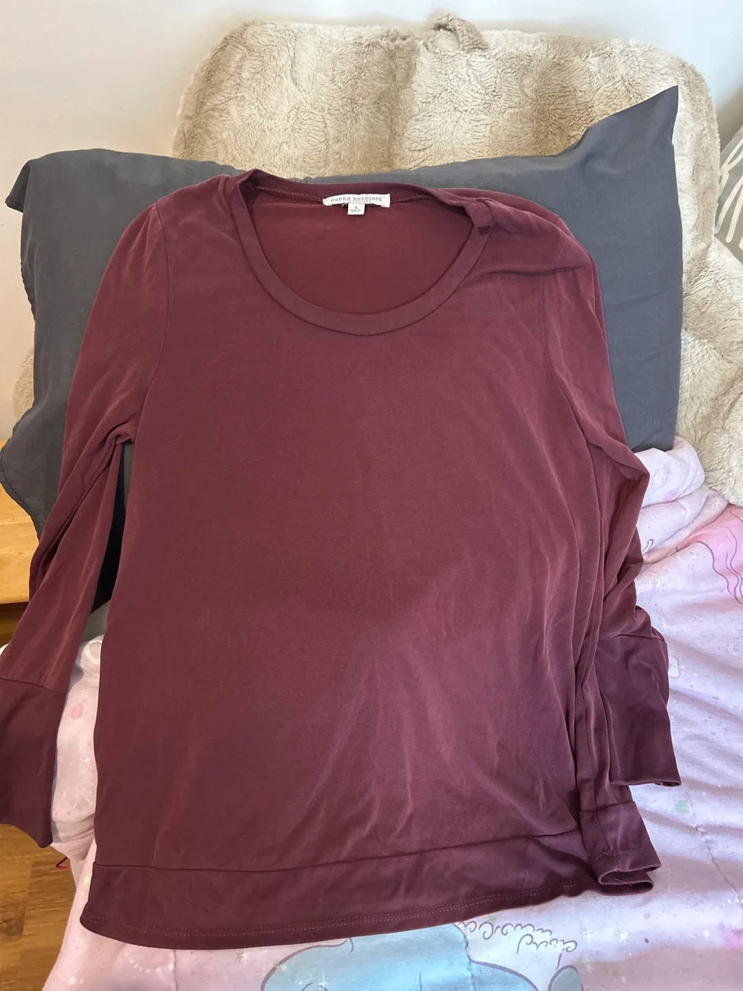 Women's Maroon 💚💚💚Green Envelope Long Sleeve Shirt thumbnail