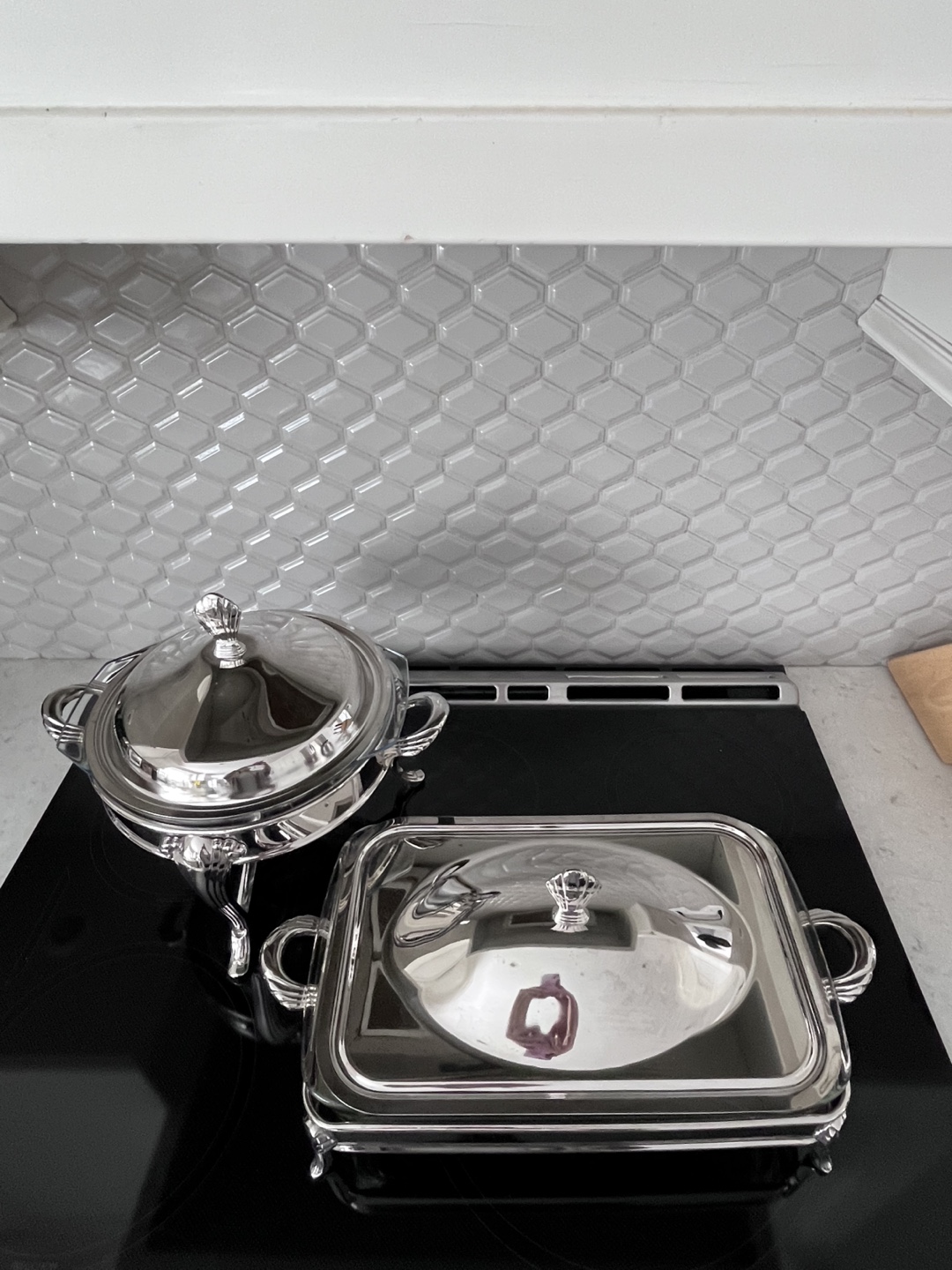Silver Chafing Dishes Set -  Elegant Serving Dishes - photo 2