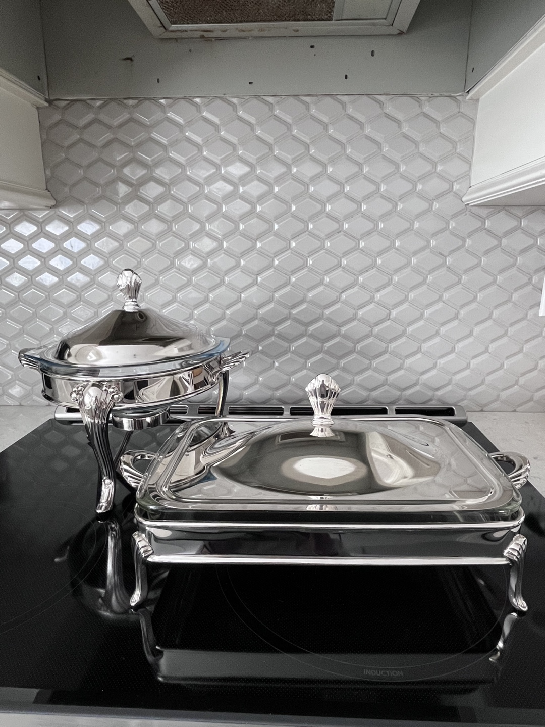 Silver Chafing Dishes Set -  Elegant Serving Dishes