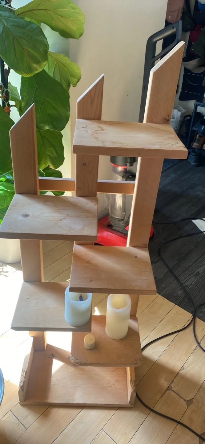 Rustic Wooden Plant Stand