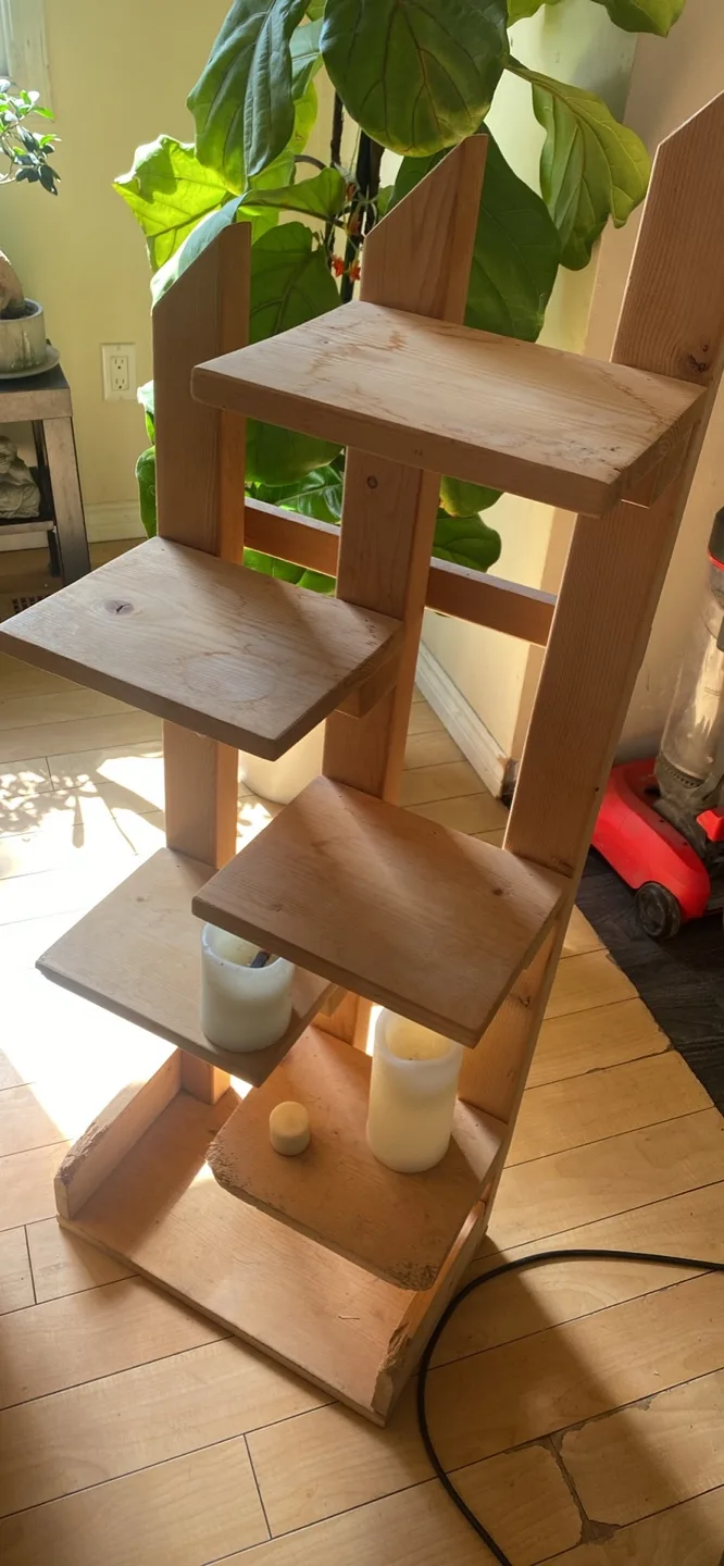 Rustic Wooden Plant Stand image indicator(2)