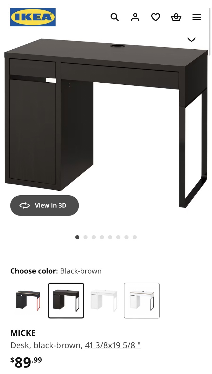 IKEA MICKE Desk - Black-Brown - photo 2